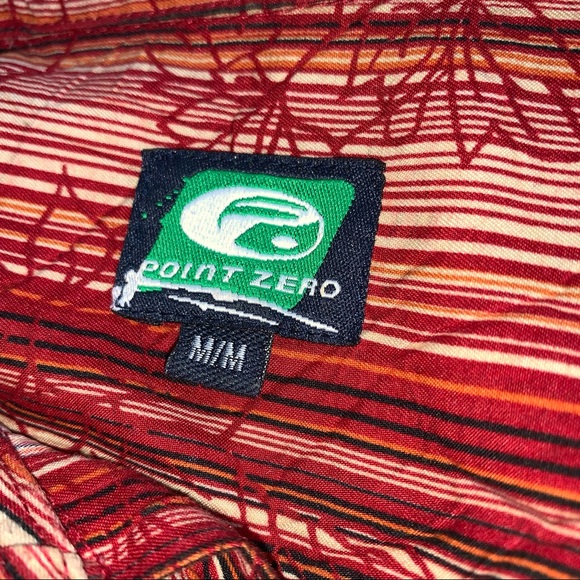 POINT ZERO Hawaiian tropical button down short sleeve shirt cruise wear - Picture 9 of 12